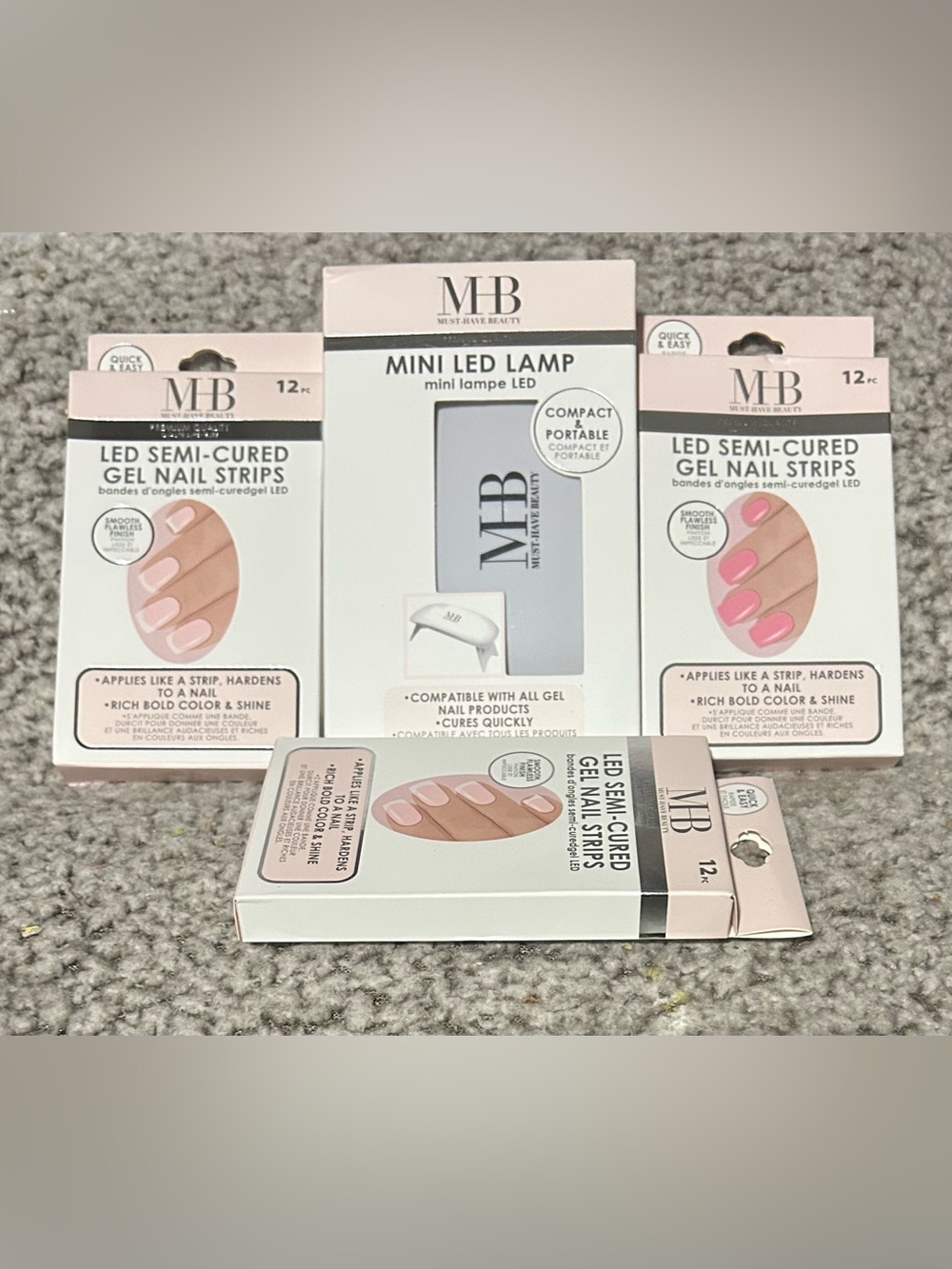 Must Have Beauty MHB Mini LED Lamp & Gel Nail Strips